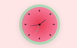 Watermelon-shaped clock